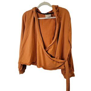 Lovefool Size 4X Womens Top Splice Neckline Hooded Long Sleeve Shirt